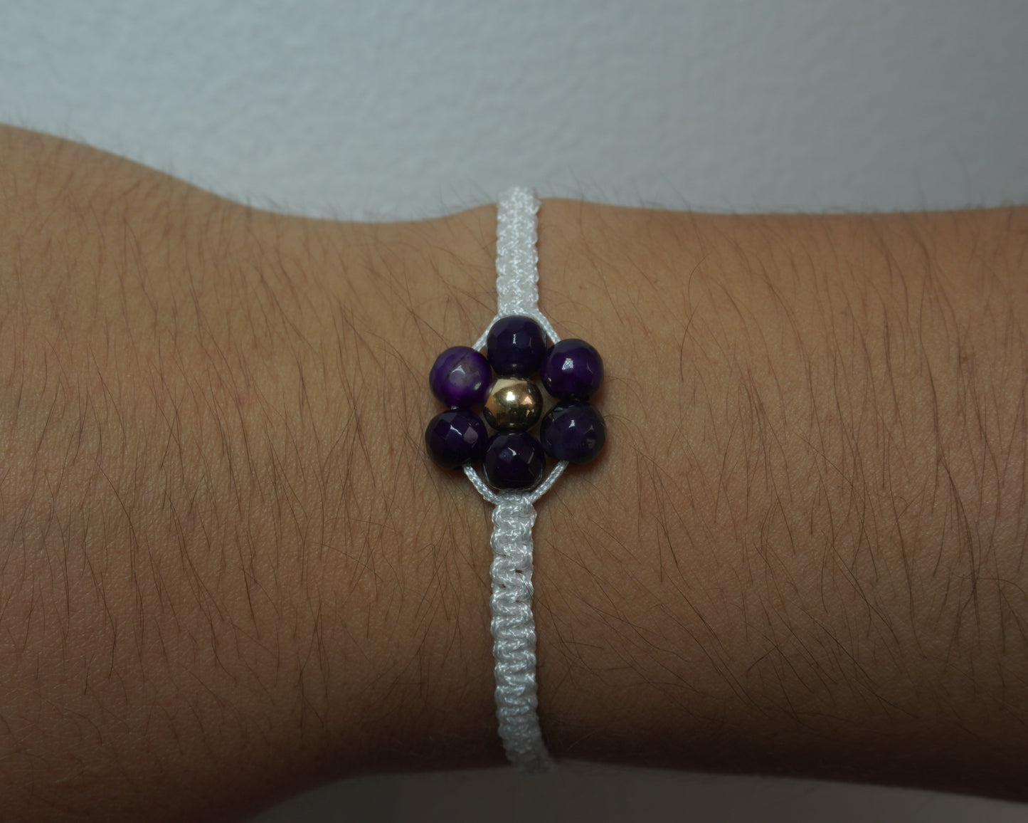 Pulsera Tejida Flores Laminado