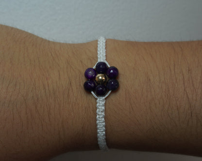 Pulsera Tejida Flores Laminado