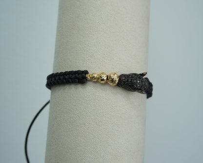 Pulsera Tejida Pantera Oro 18K