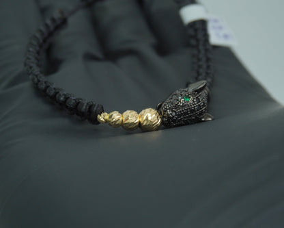 Pulsera Tejida Pantera Oro 18K