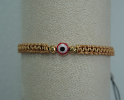 Pulsera Tejida Amuleto Oro 18K