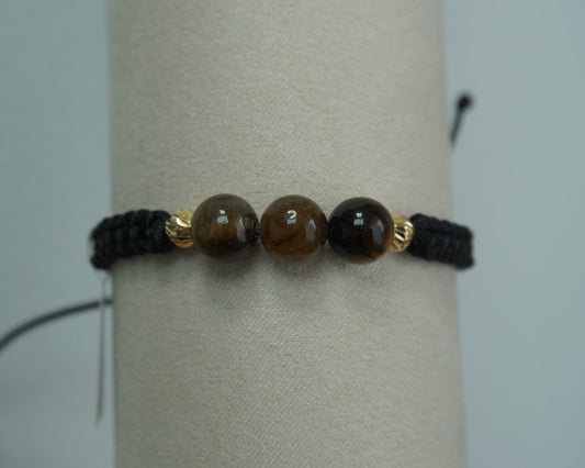 Pulsera Tejida Tigre Oro 18K