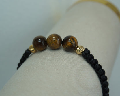 Pulsera Tejida Tigre Oro 18K