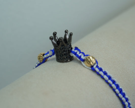 Pulsera Tejida Corona Oro 18K