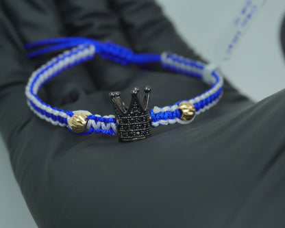 Pulsera Tejida Corona Oro 18K