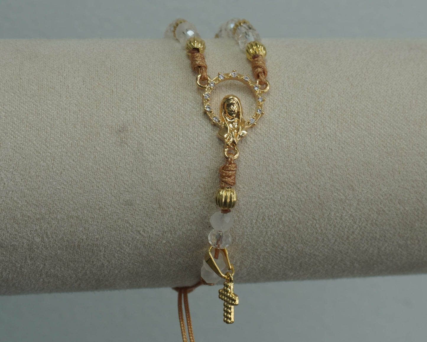 Pulsera Tejida Virgen Protección Laminado
