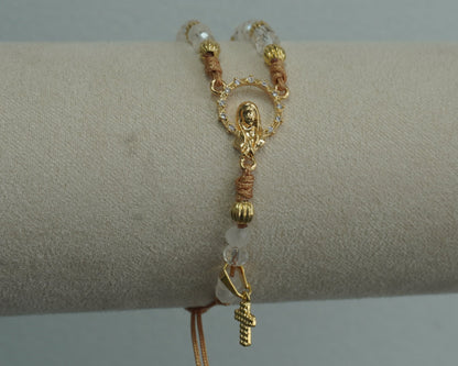 Pulsera Tejida Virgen Protección Laminado