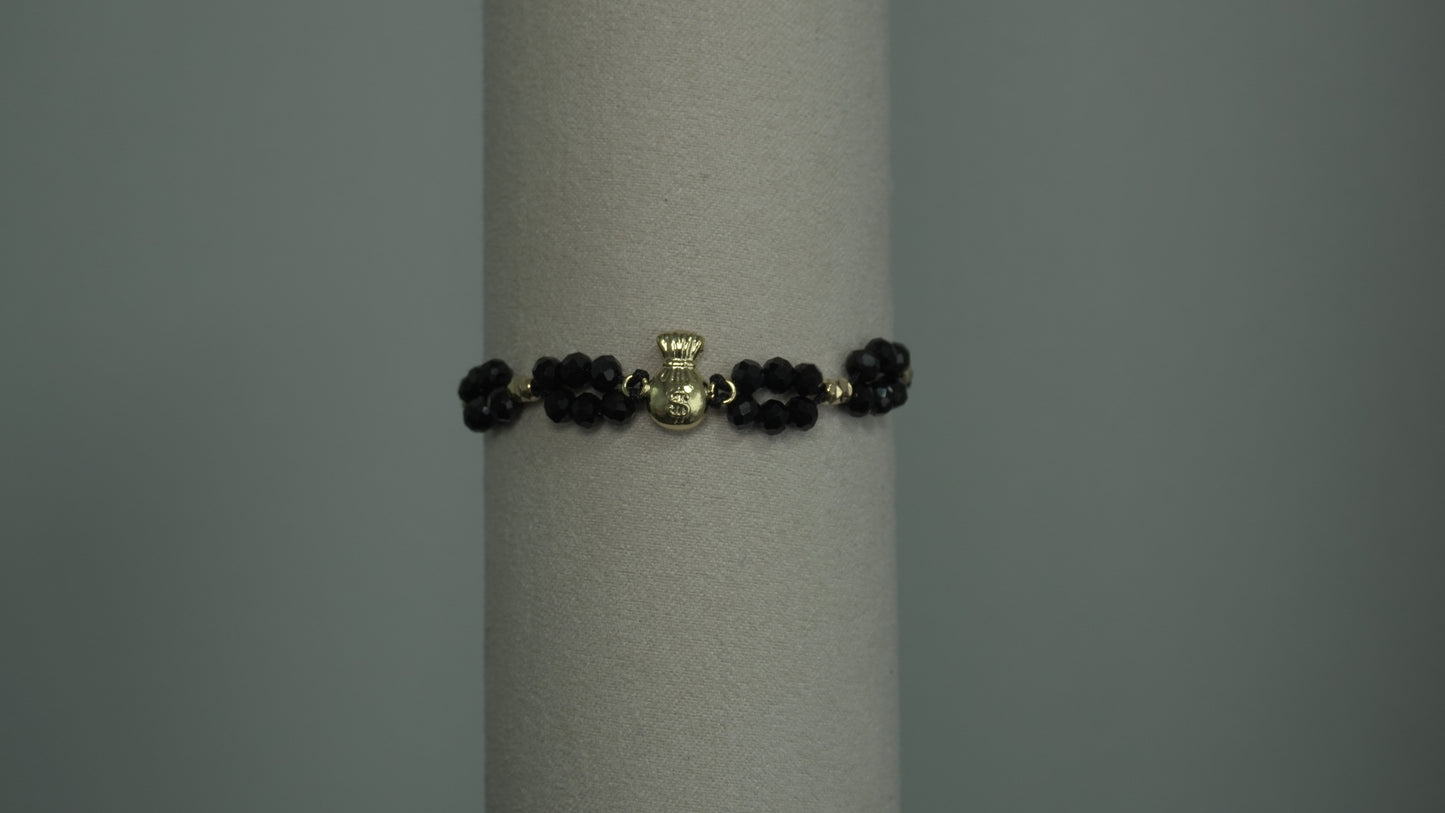 Pulsera Tejida Bolsa Dinero Brillantes Laminado