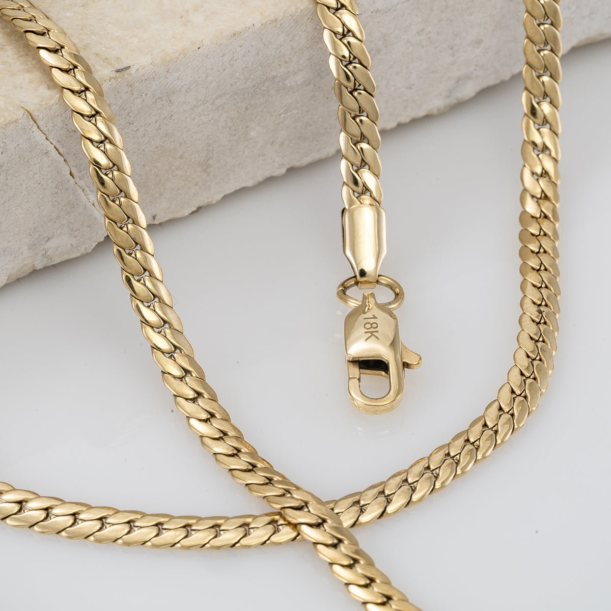 Cadena Serpiente Hombre Oro Laminado