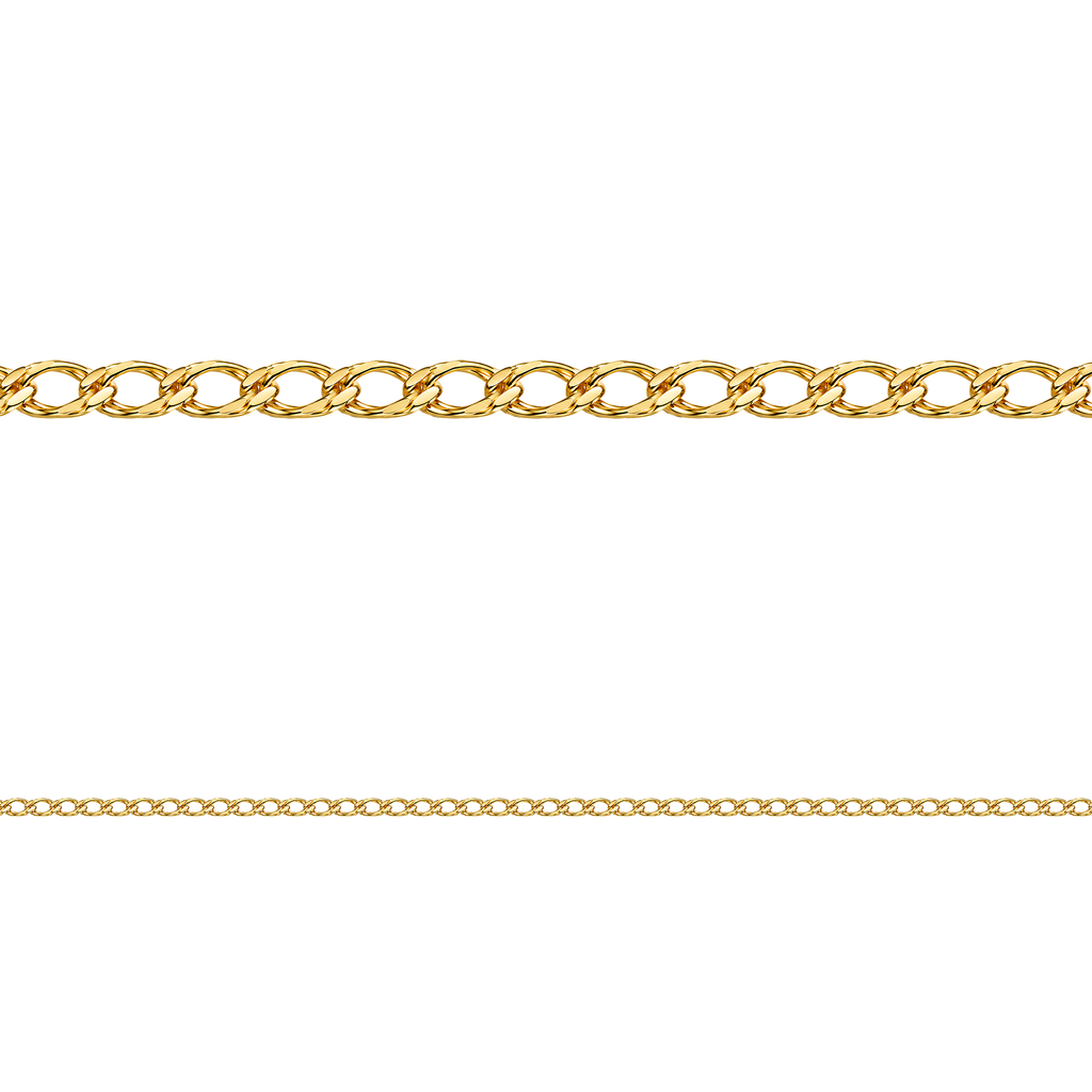 Cadena Doble Barbada Oro 18k Mujer