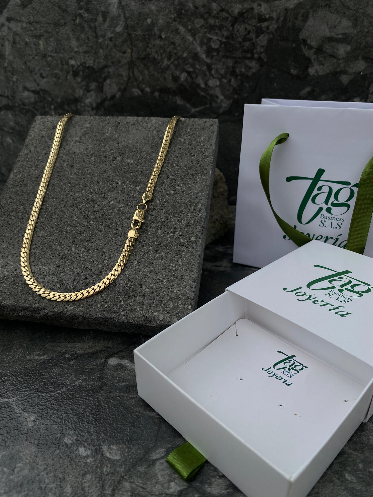 Cadena Serpiente Hombre Oro Laminado