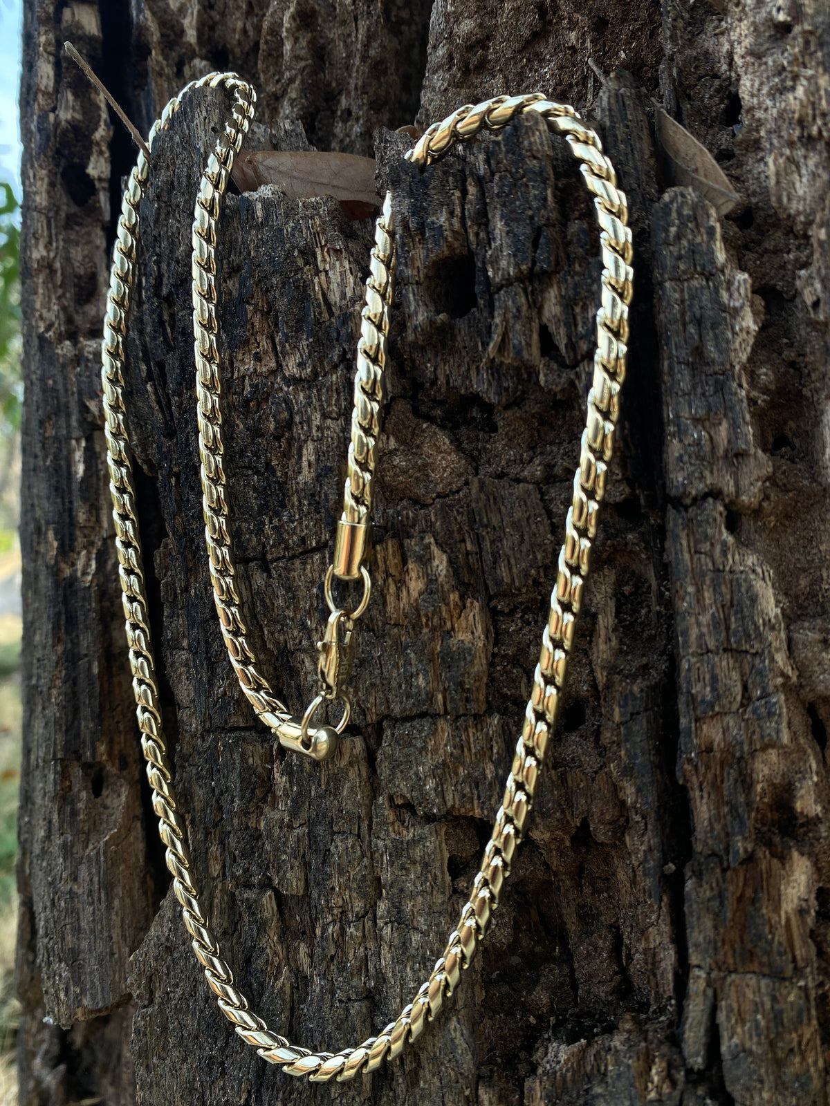 Cadena Espiga Hombre Oro Laminado
