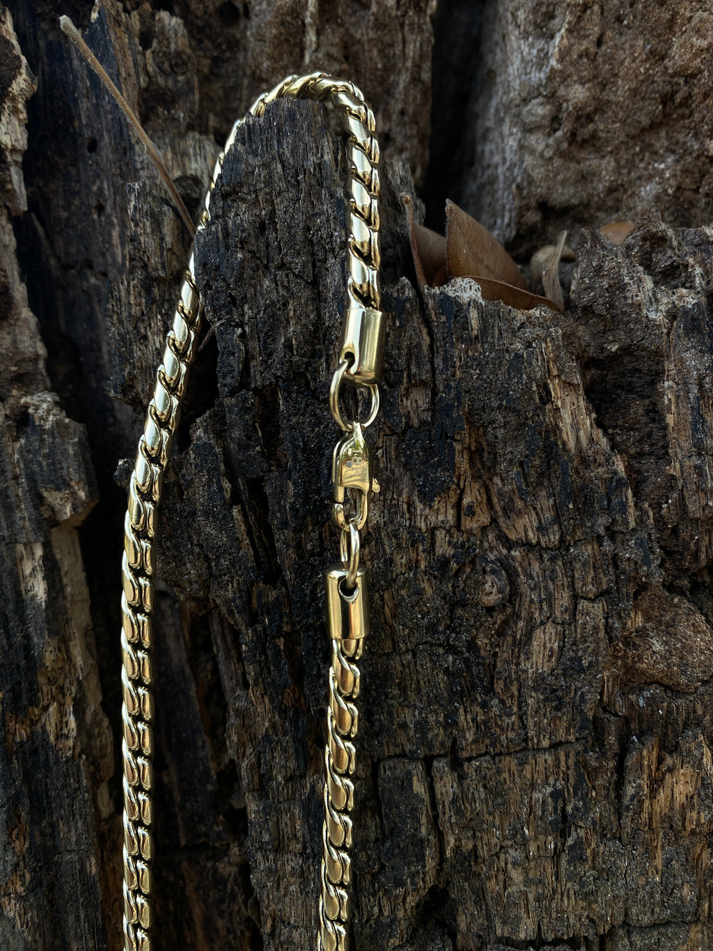 Cadena Espiga Hombre Oro Laminado