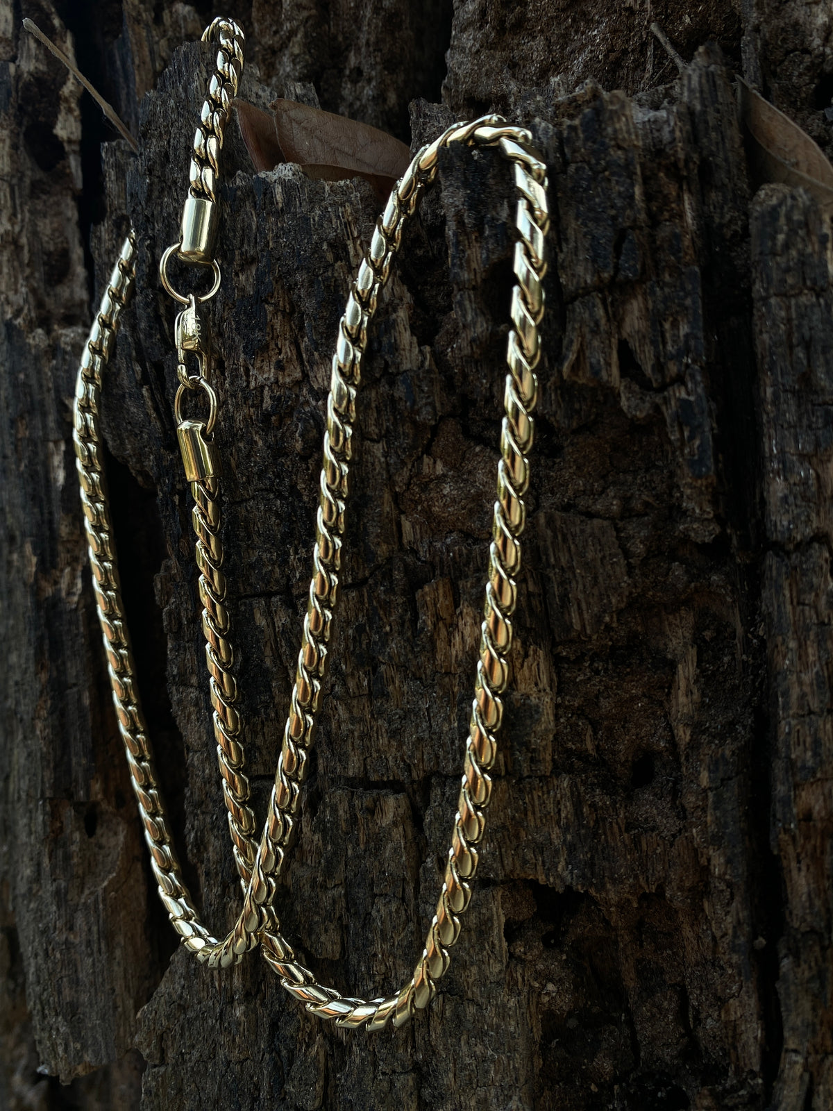 Cadena Espiga Hombre Oro Laminado