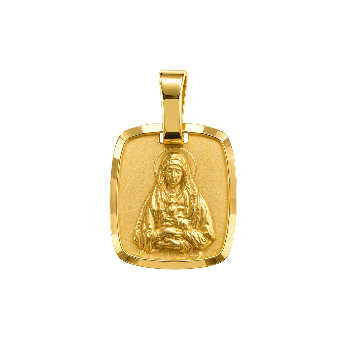 Dije Dolorosa Cuadrada Oro 18k