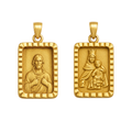 Dije Escapulario Doble Cuadrado Oro 18k