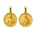 Dije Escapulario Doble Redondo Oro 18k