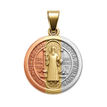 Dije San Benito de 3 Oros Oro 18k