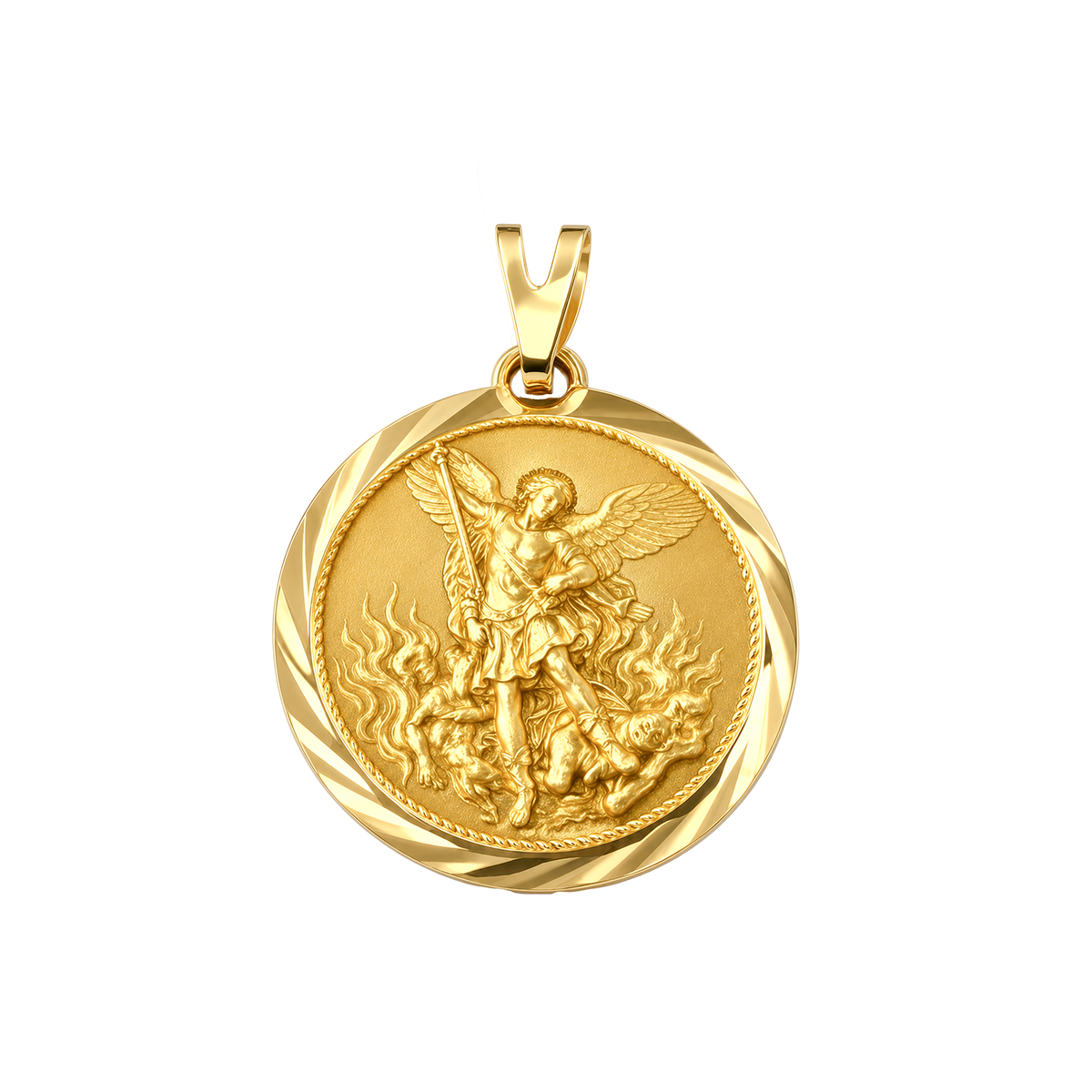 Dije Arcángel San Miguel Grande Oro 18k
