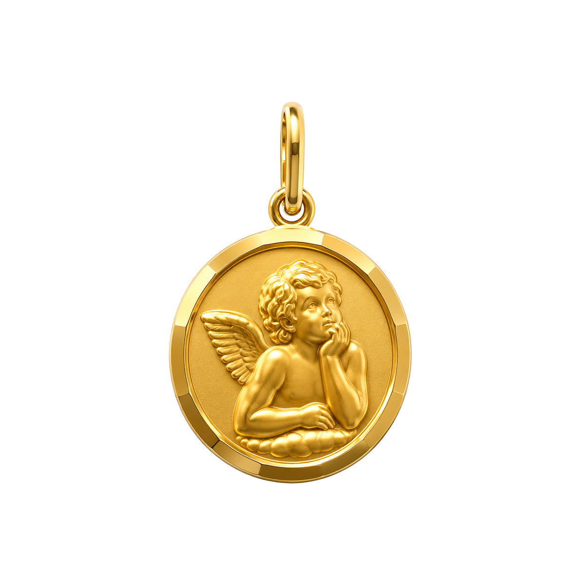 Dije Ángel Satinado 12mm Oro 18k