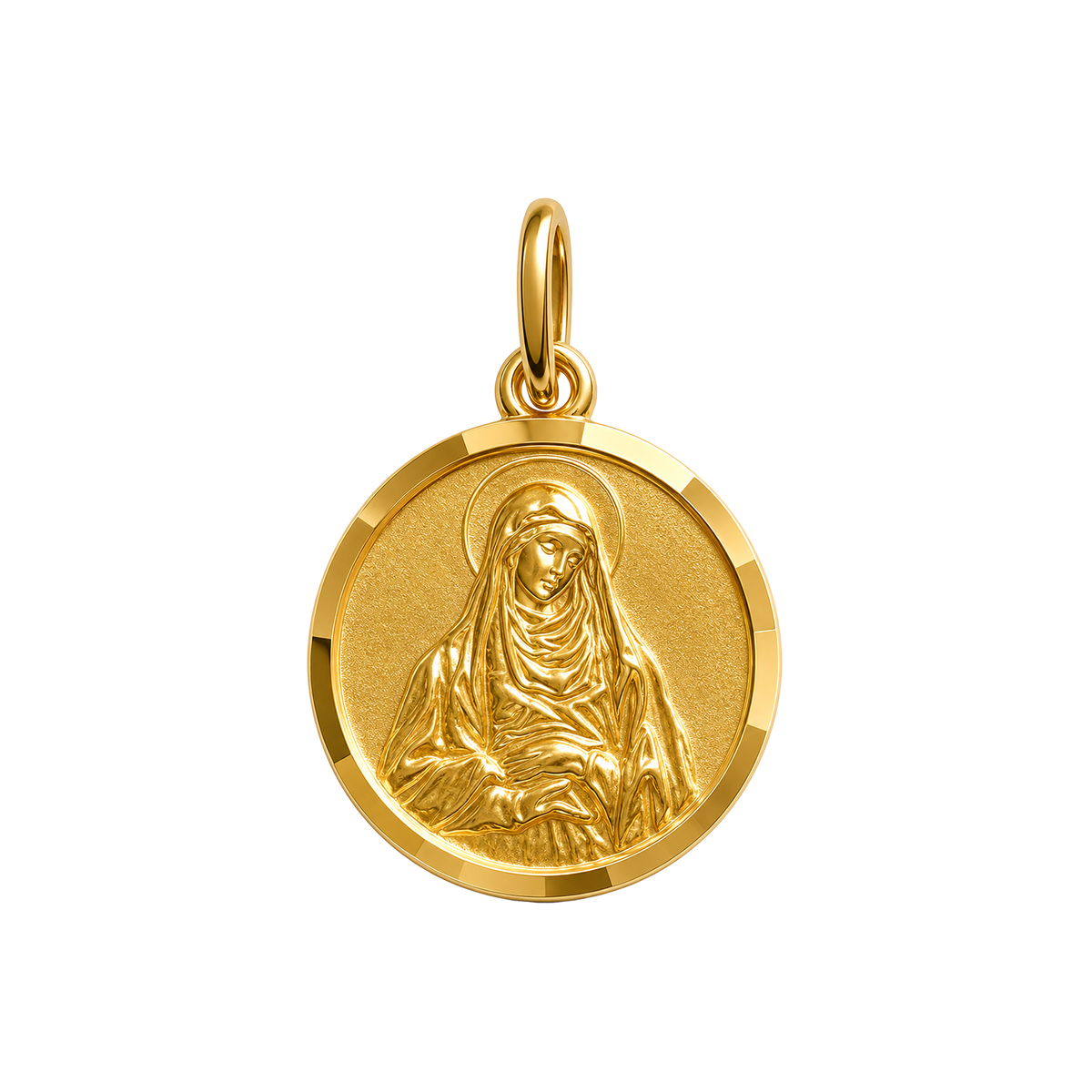 Dije Dolorosa Satinada 12mm Oro 18k