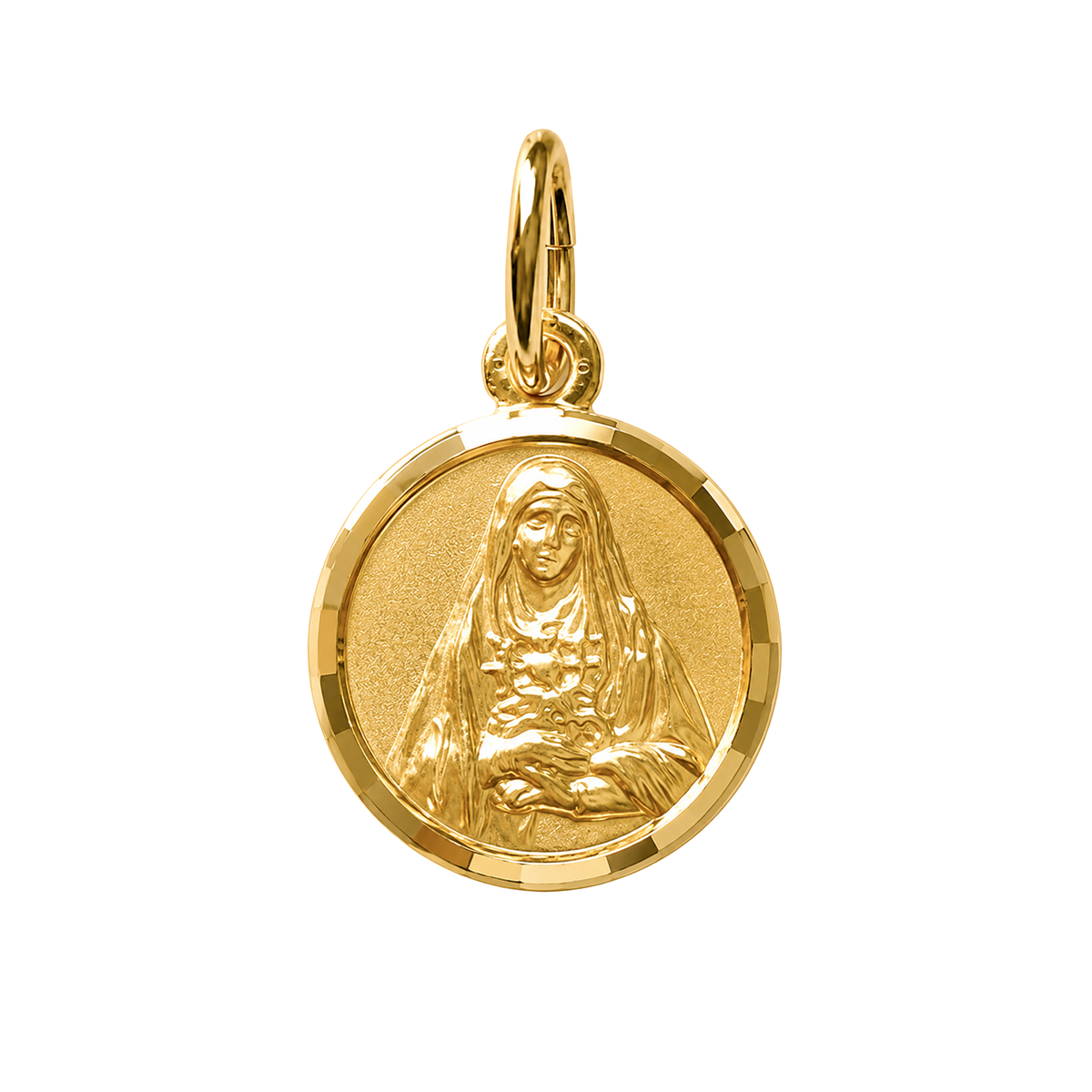 Dije Dolorosa Satinada 9mm Oro 18k