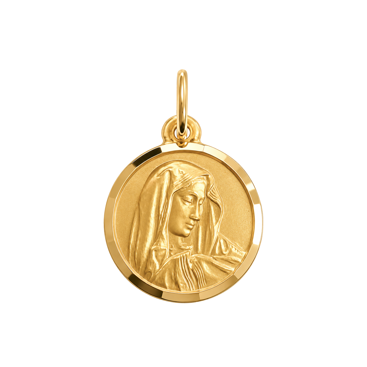 Dije Virgen Satinada 12mm Oro 18k