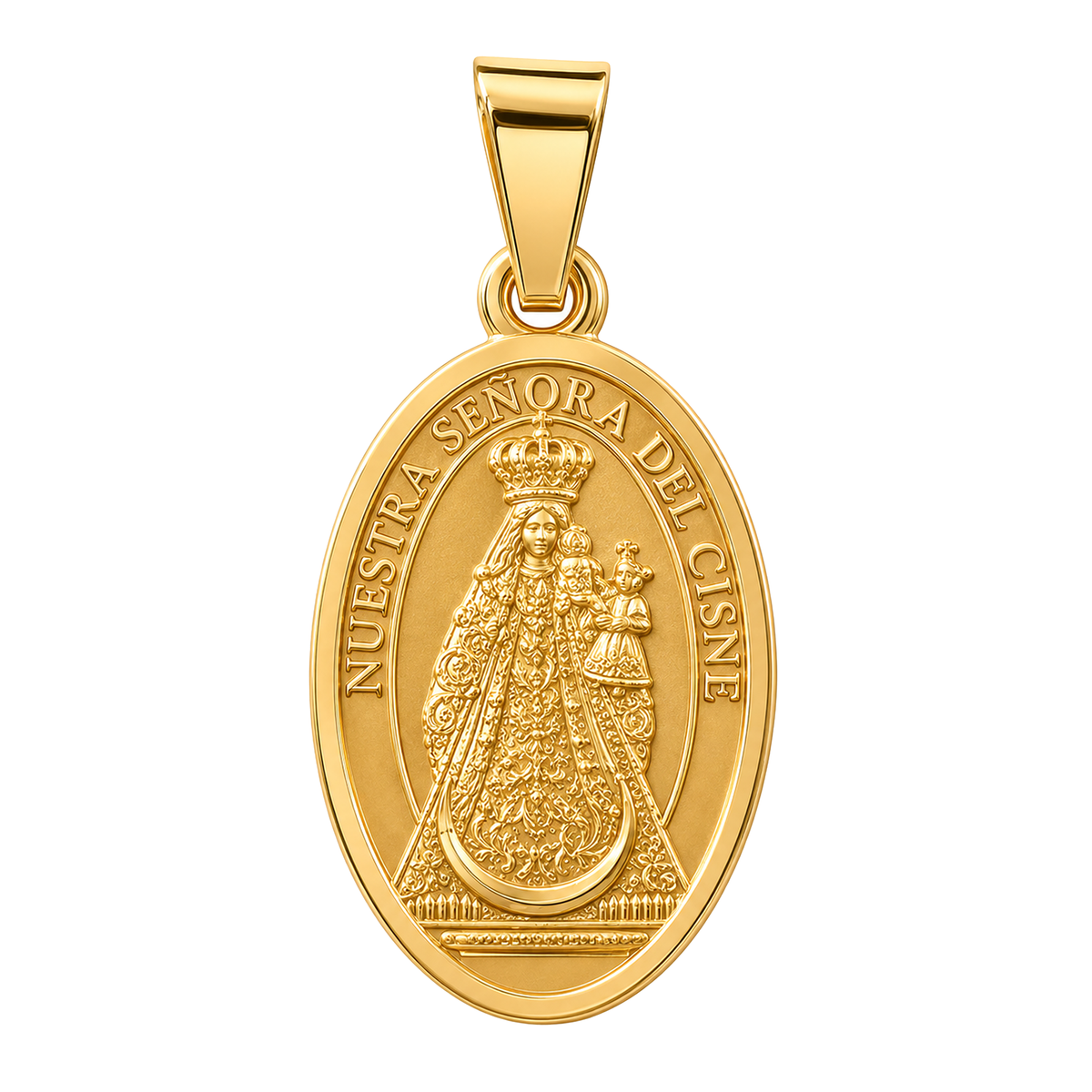 Dije Virgen del Cisne Extra Grande Oro 18k
