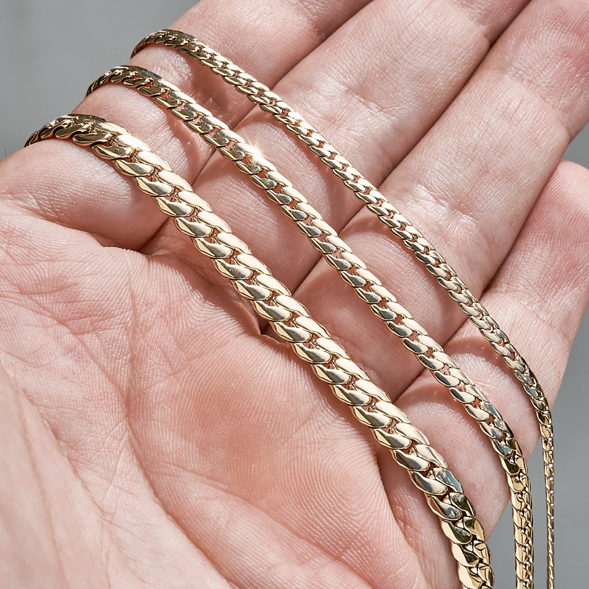 Cadena Serpiente Hombre Oro Laminado