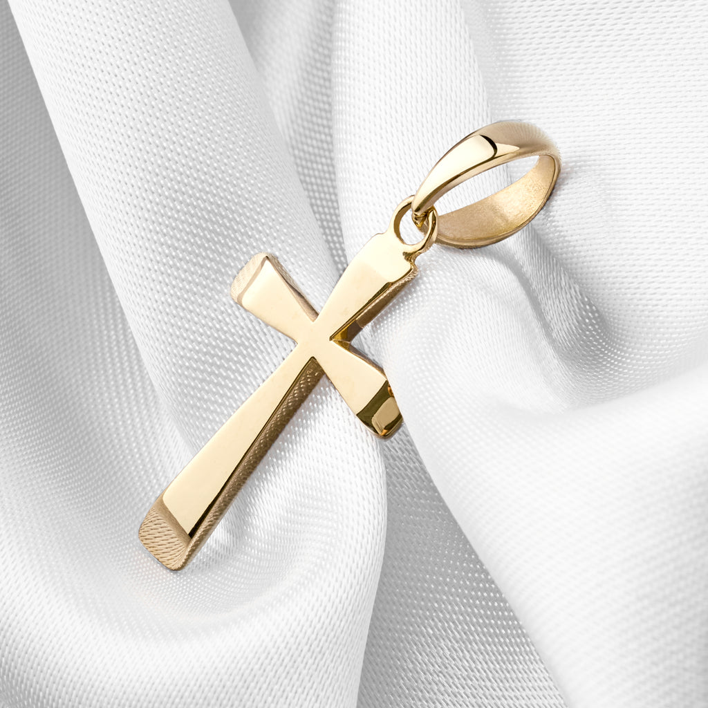 Dije Cruz Lisa Oro Laminado
