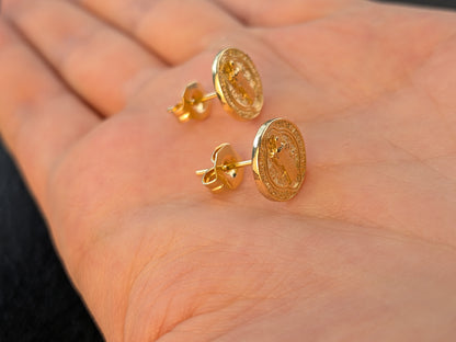 Aretes San Benito Oro Laminado