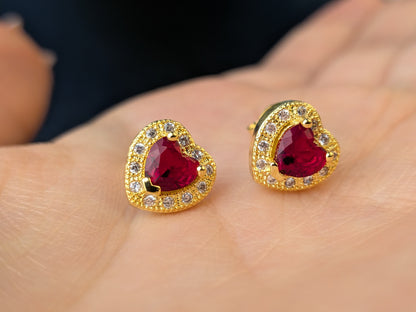 Arete Corazón Ruby Circones