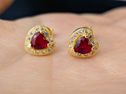Arete Corazón Ruby Circones