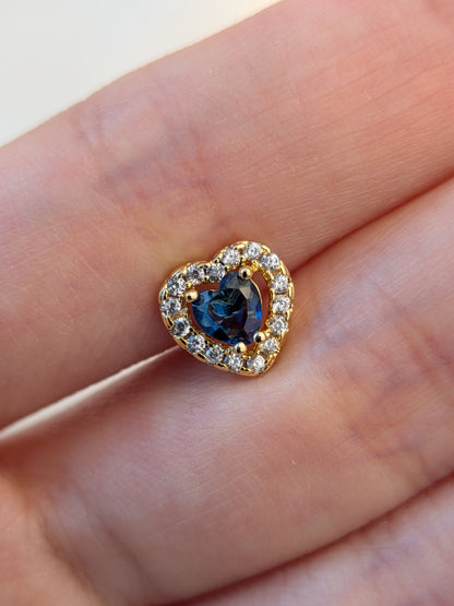 Arete Corazón Piedra Azul