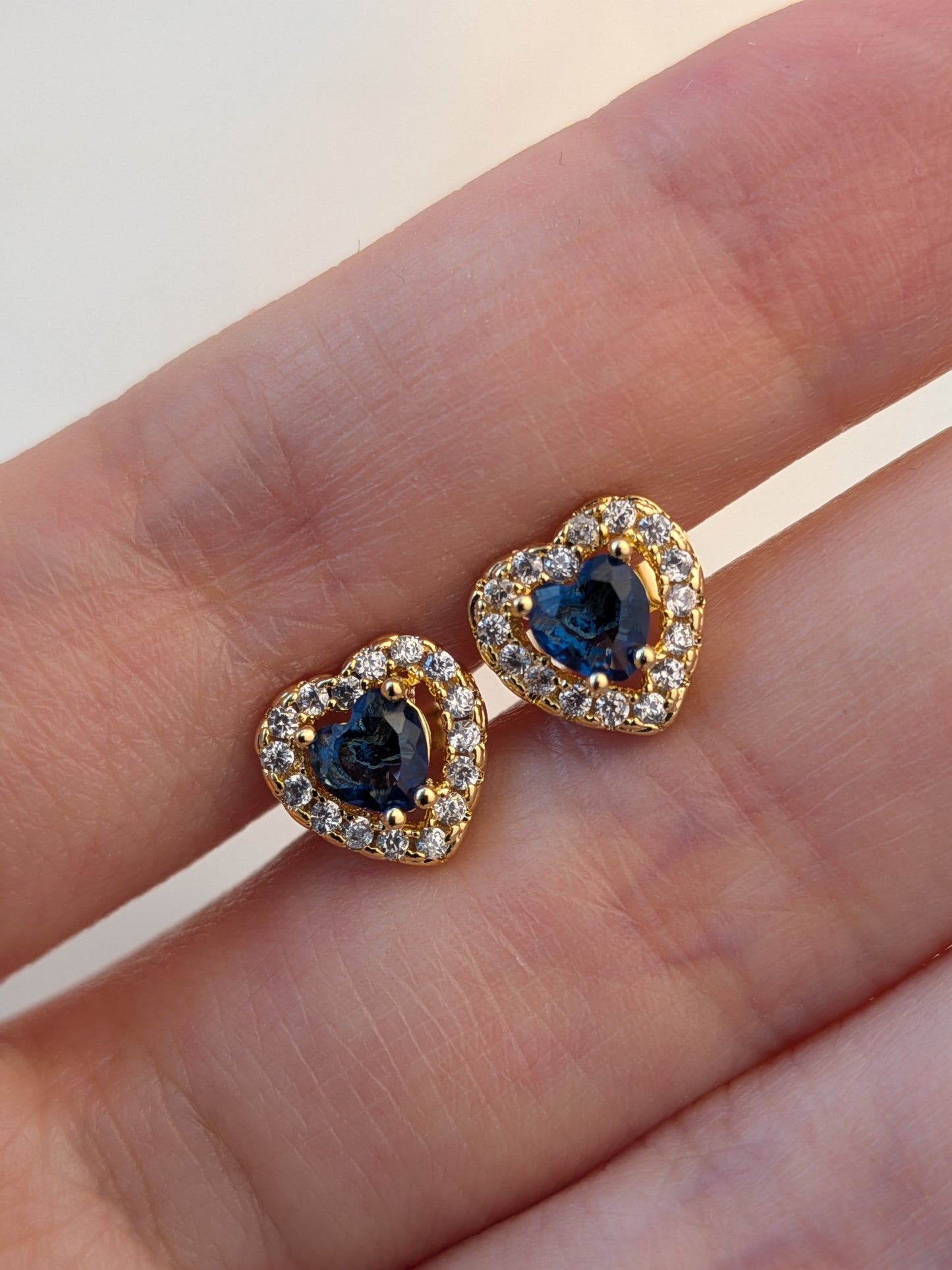 Arete Corazón Piedra Azul