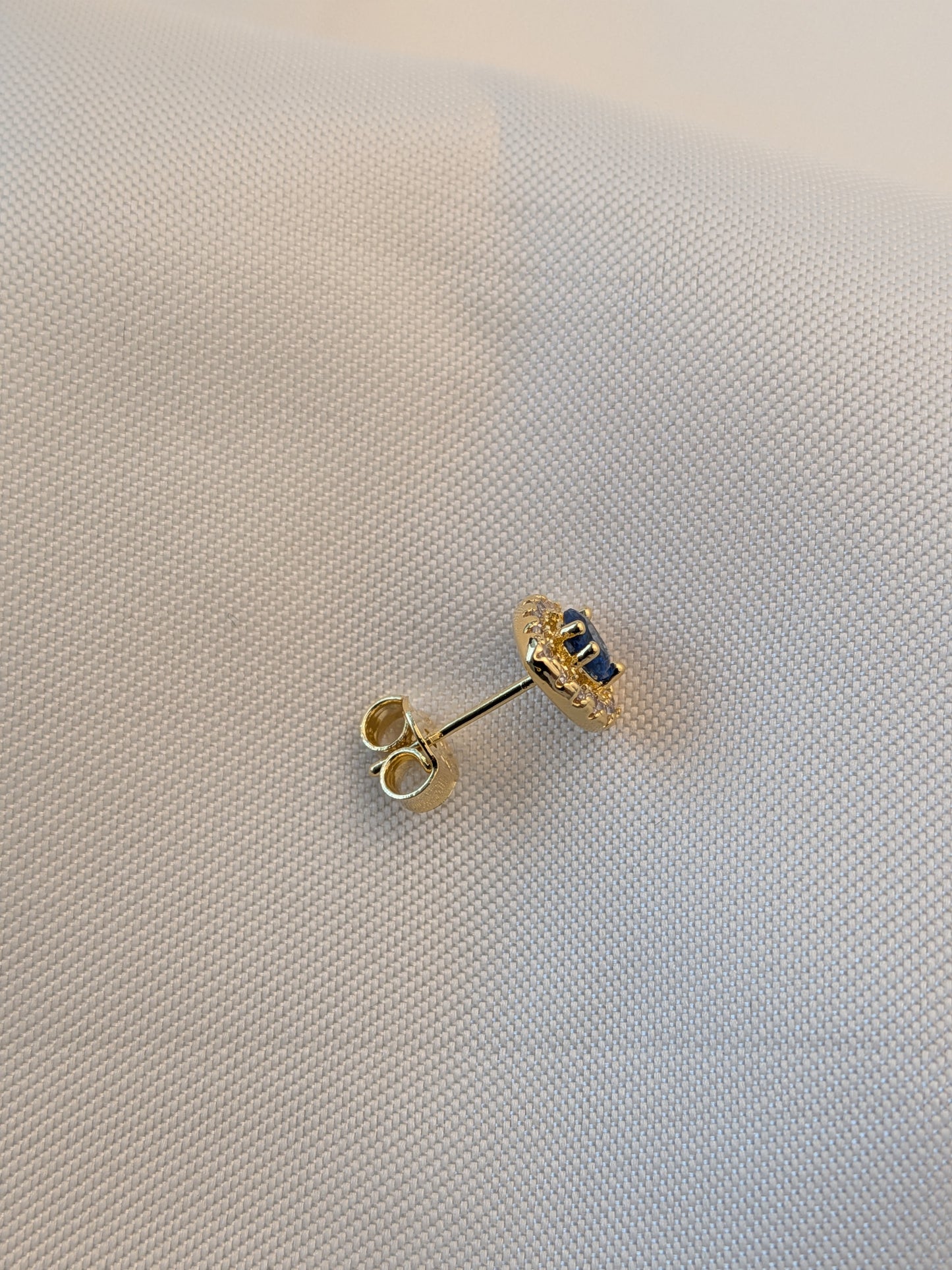 Arete Corazón Piedra Azul
