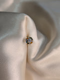 Arete Circulo Piedra Oro Laminado
