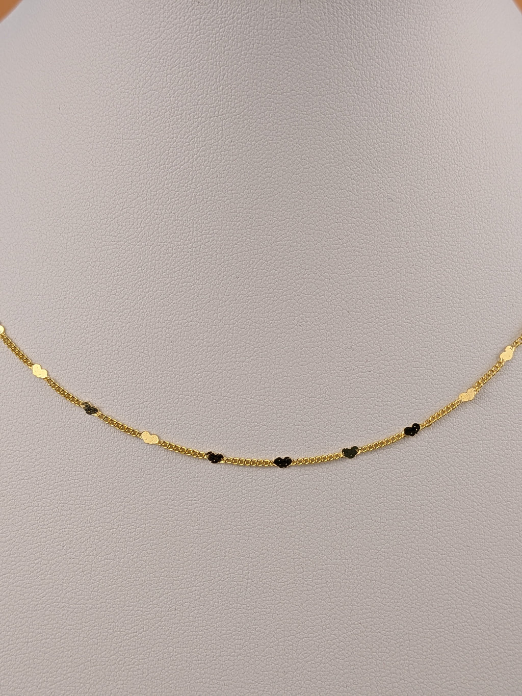Cadena Corazon Mini Oro Laminado