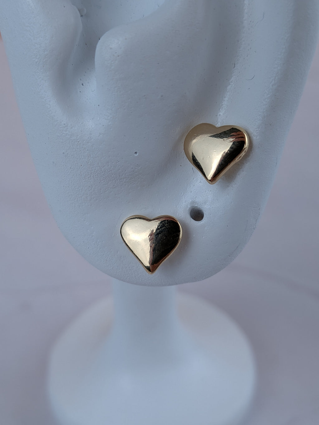 Arete Corazón Liso Oro Laminado