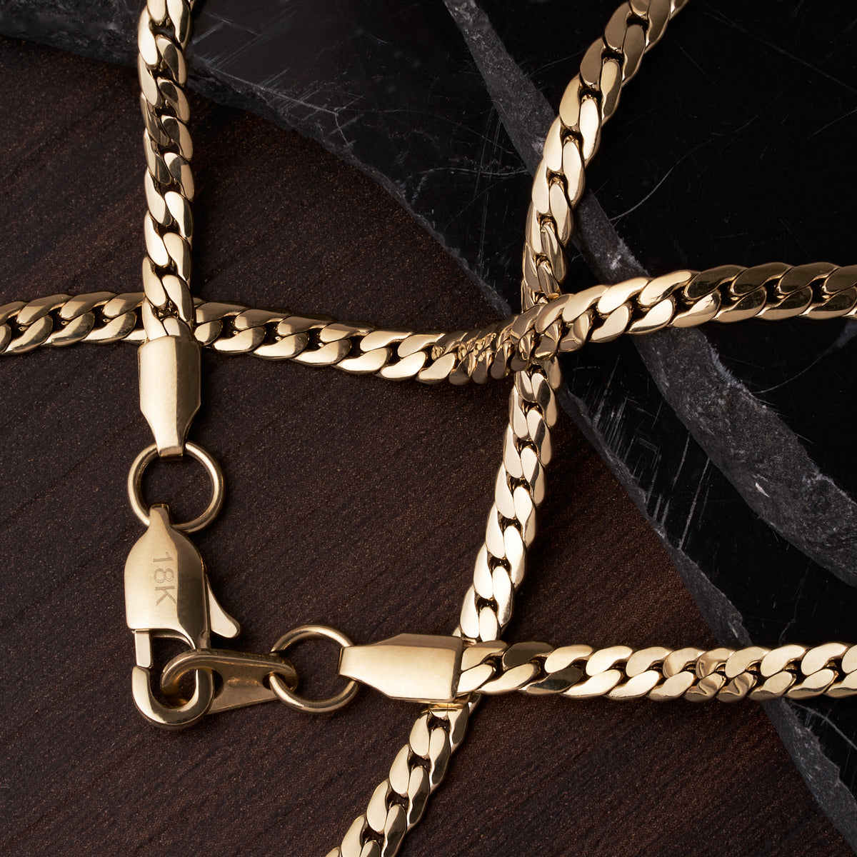 Cadena Serpiente Hombre Oro Laminado