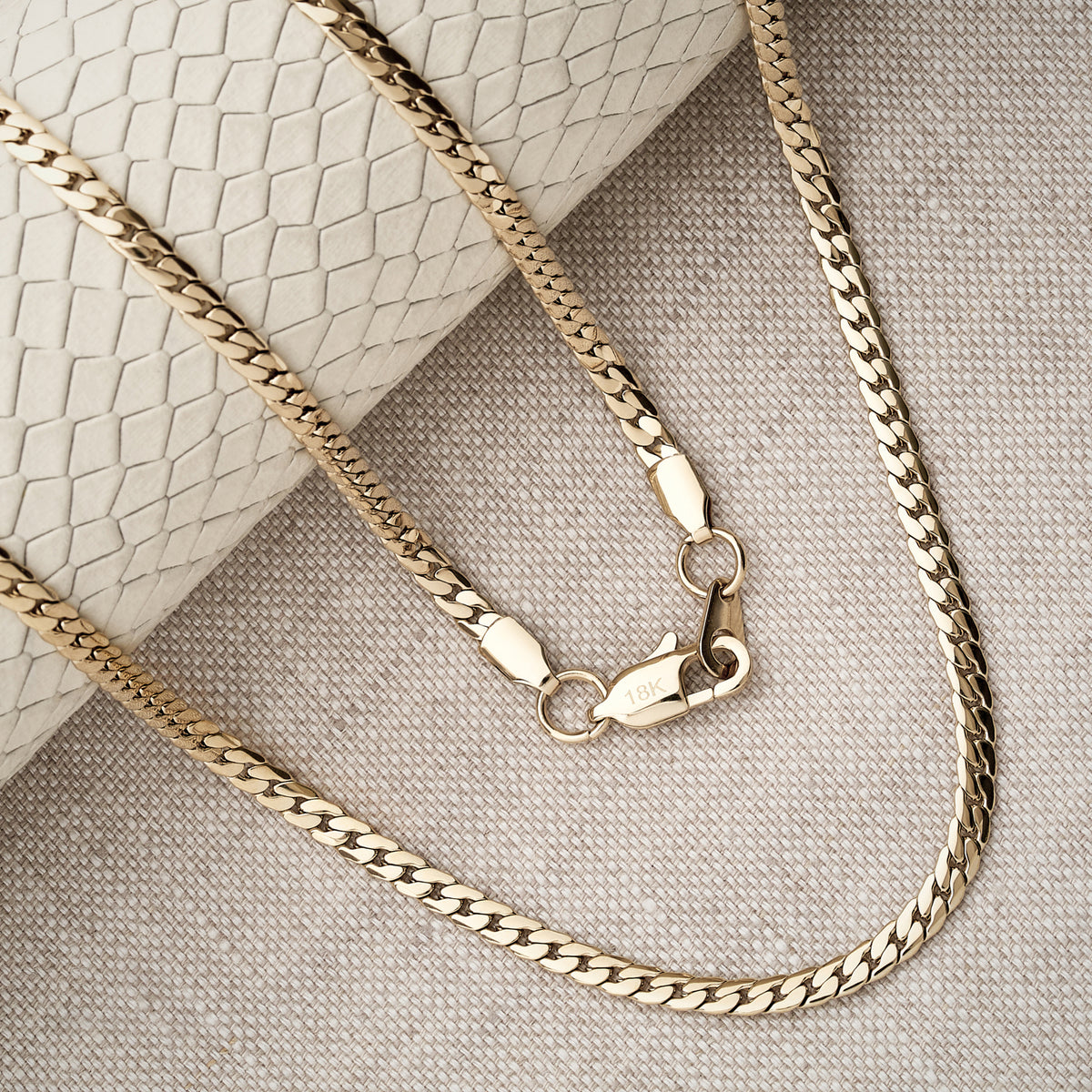 Cadena Serpiente Hombre Oro Laminado