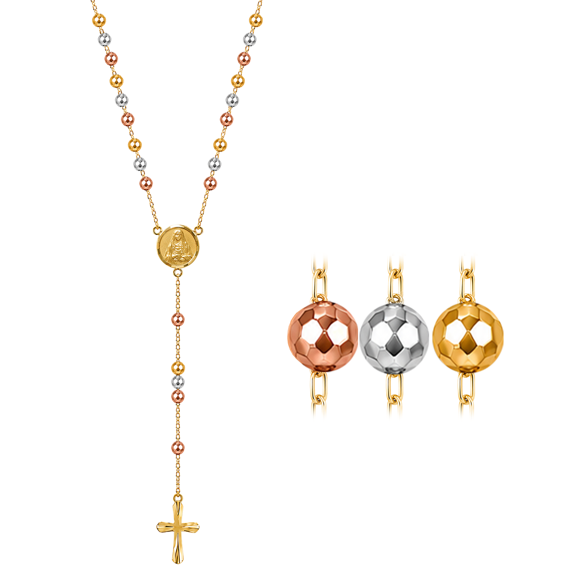 Rosario 3 Oros Grande Oro 18k