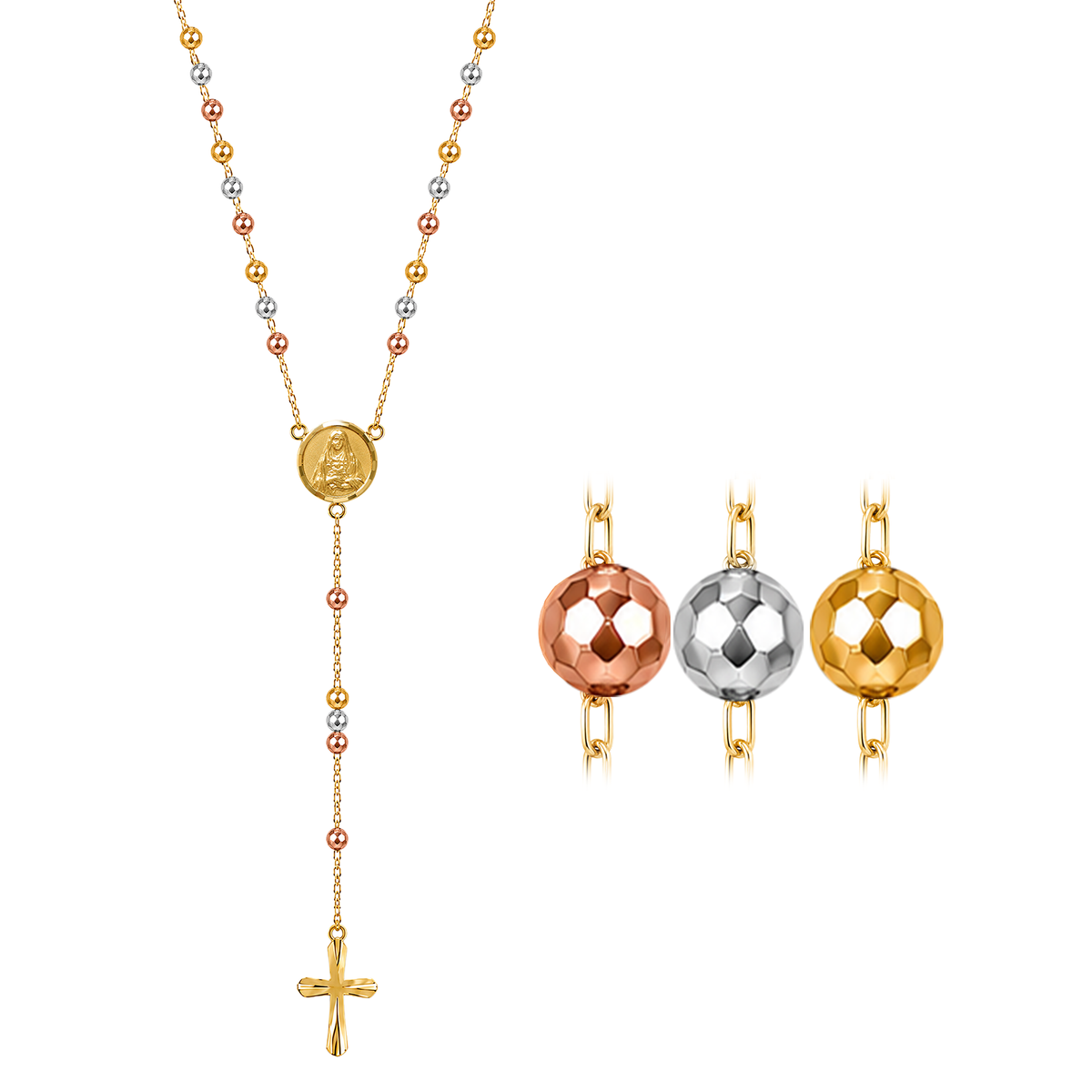 Rosario 3 Oros Pequeño Oro 18k