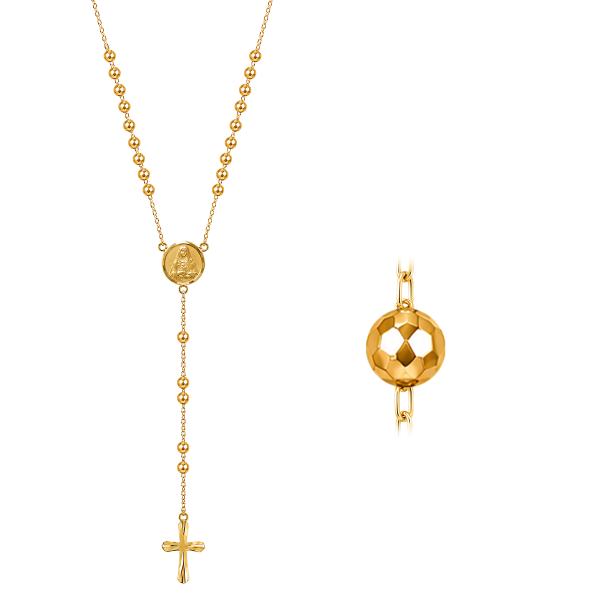 Rosario Amarillo Pequeño Oro 18k