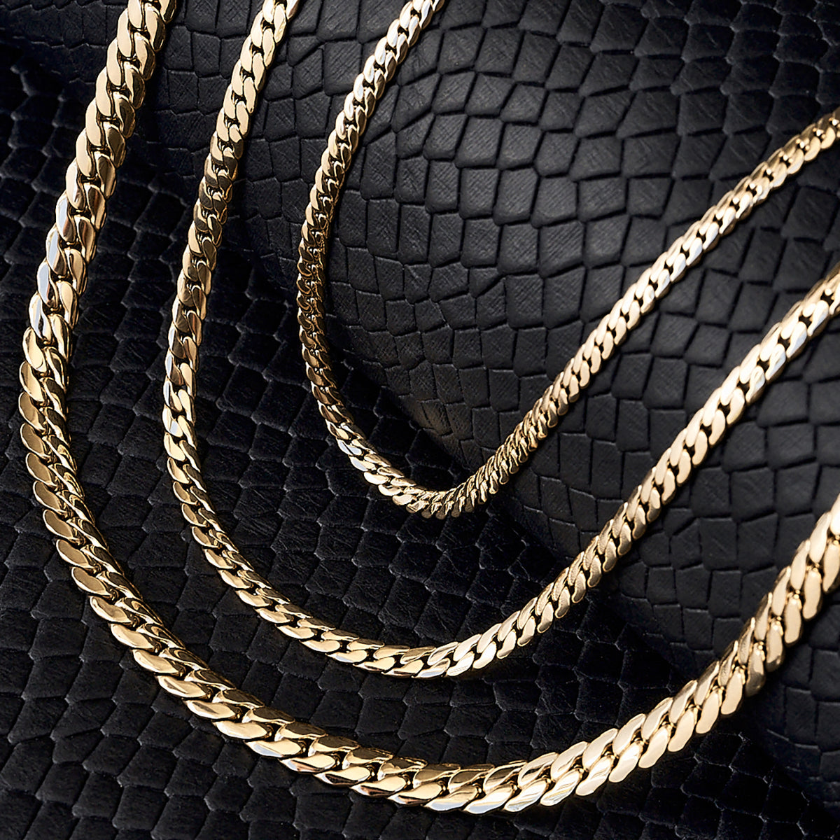 Cadena Serpiente Hombre Oro Laminado