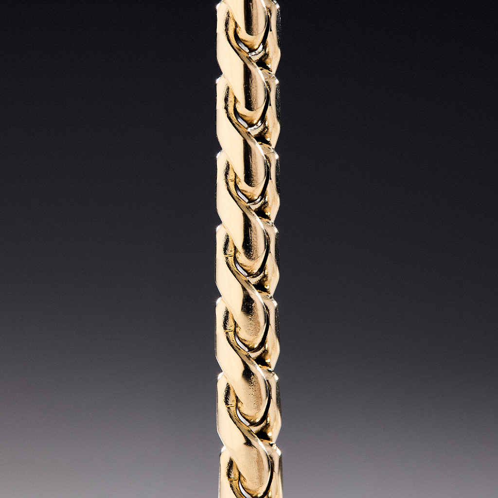 Cadena Espiga Hombre Oro Laminado