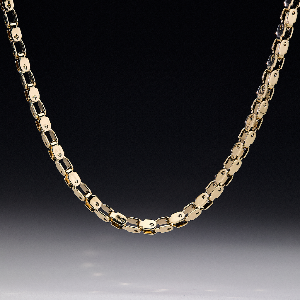 Cadena Cross Hombre Oro Laminado