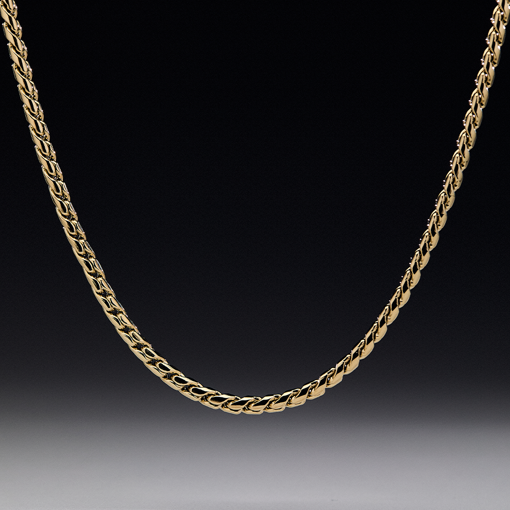 Cadena Espiga Hombre Oro Laminado